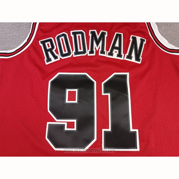 Camiseta Chicago Bulls Dennis Rodman #91 Mitchell & Ness 1997-98 NBA Finals Rojo